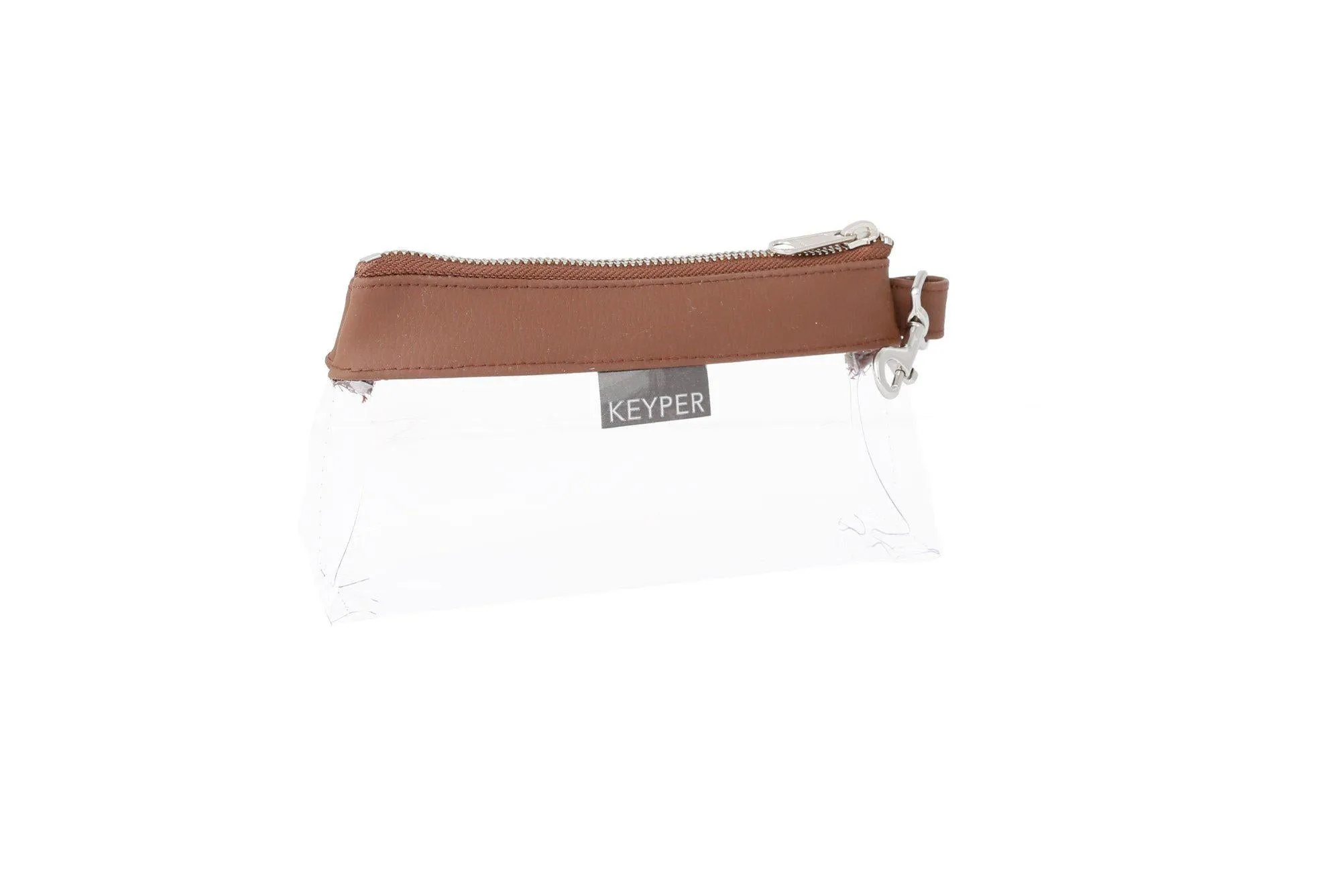 The Coco Brown Clear Bag by KEYPER with Vegan Leather trim