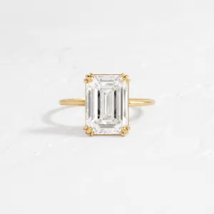 Threaded Ring, Emerald Cut