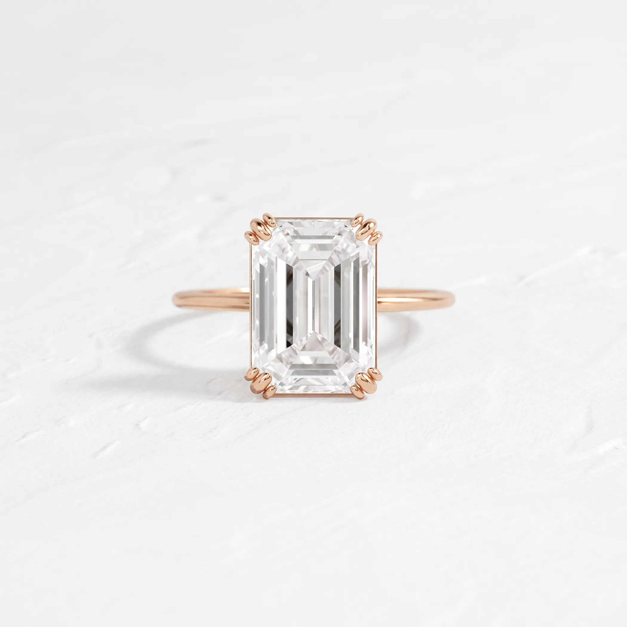 Threaded Ring, Emerald Cut