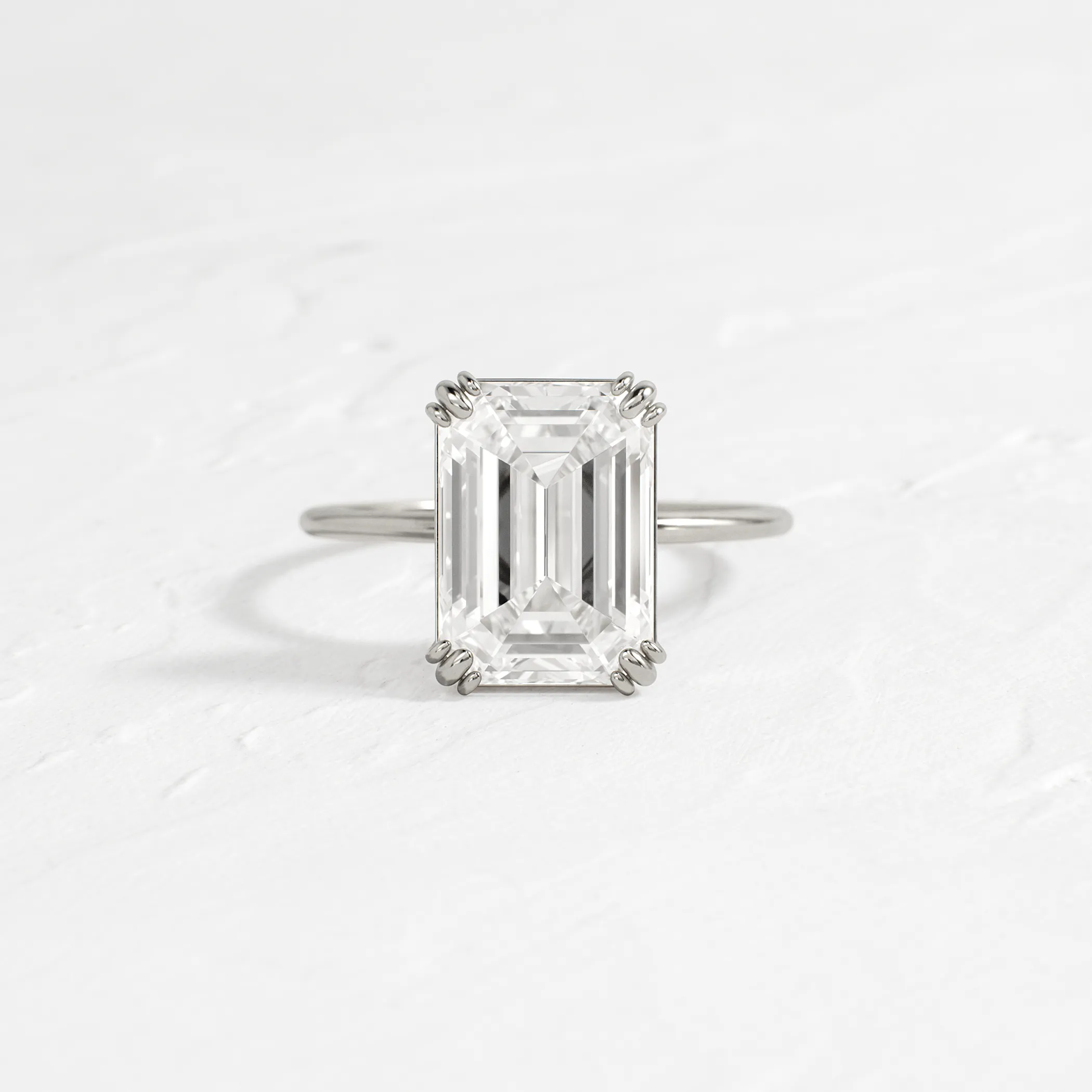 Threaded Ring, Emerald Cut