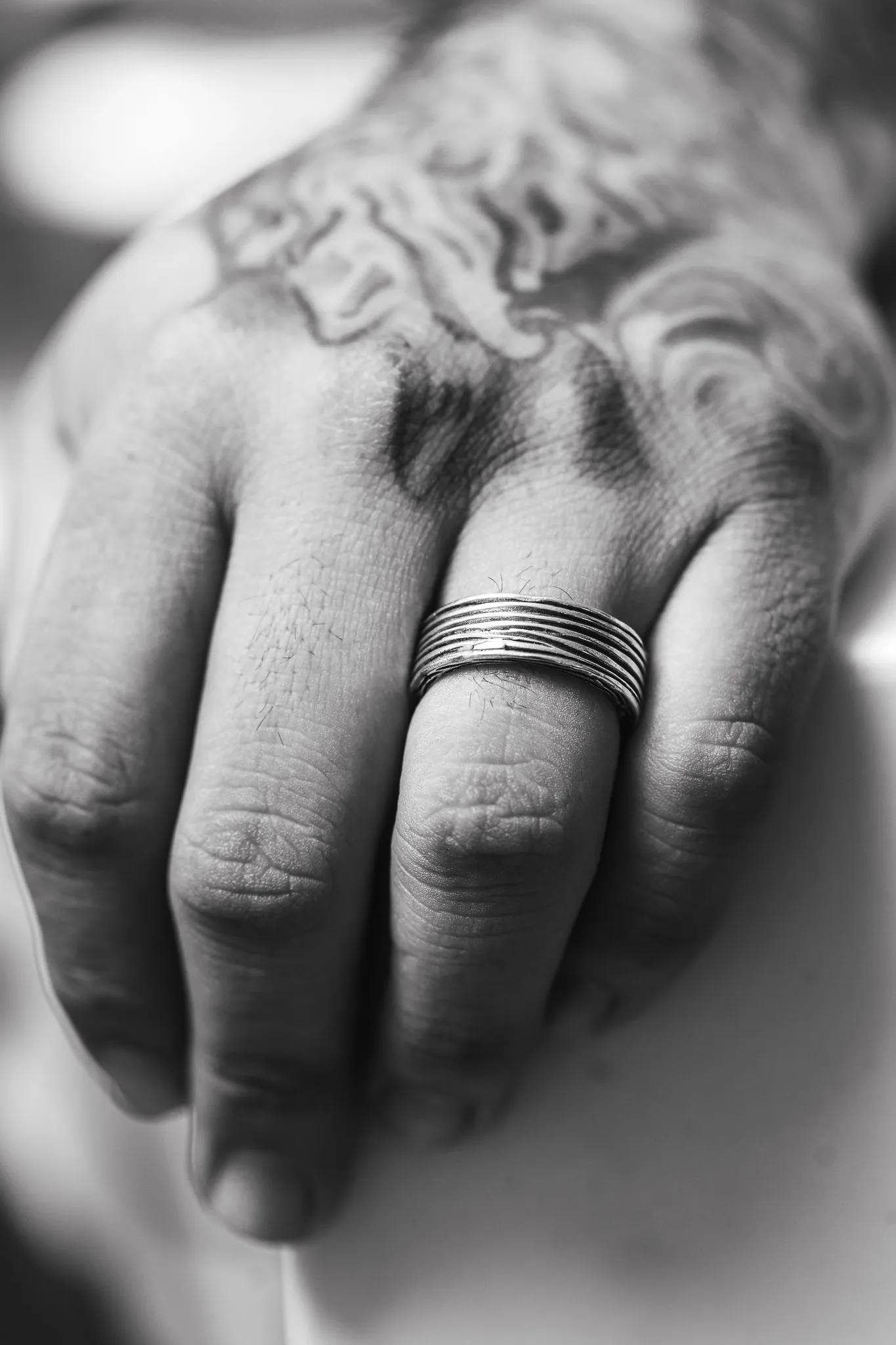Threaded Ring in Oxidized Silver