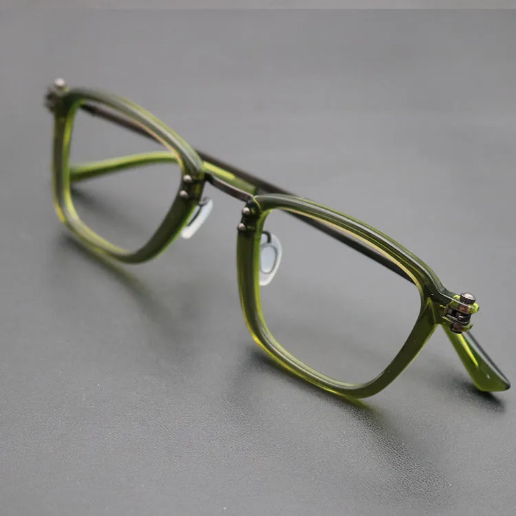 Tiberius Retro Titanium Square Glasses Frame