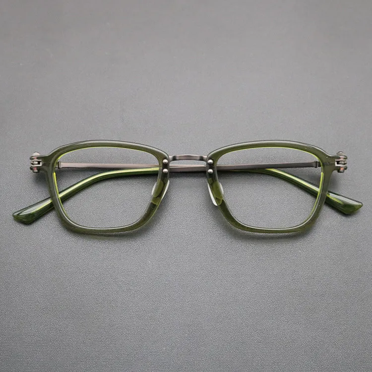 Tiberius Retro Titanium Square Glasses Frame