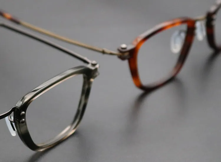 Tiberius Retro Titanium Square Glasses Frame