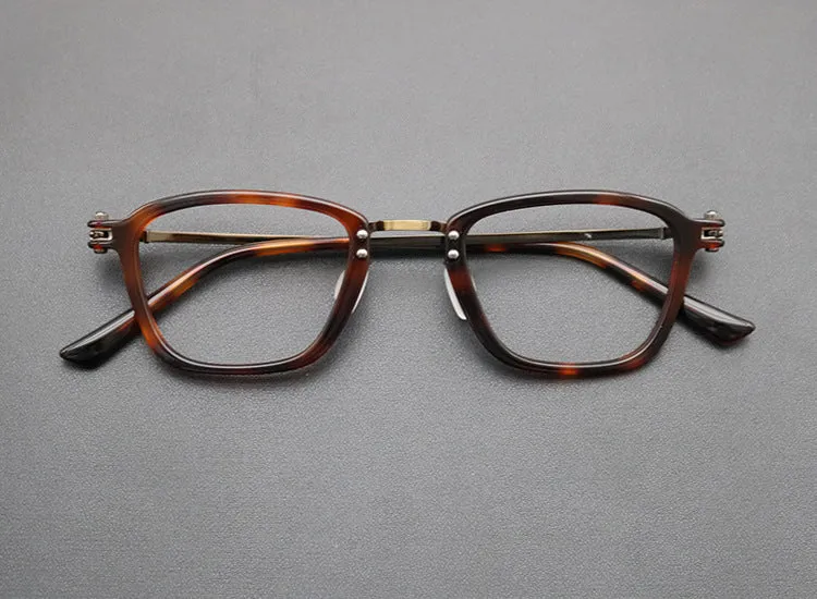 Tiberius Retro Titanium Square Glasses Frame