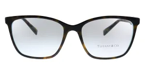 Tiffany & Co. TF 2175 8134 Square Plastic Havana Eyeglasses with Logo Stamped Demo Lenses