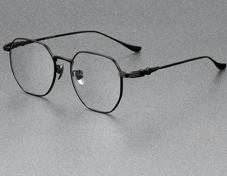 Titanium Geometric Glasses Frame 122205