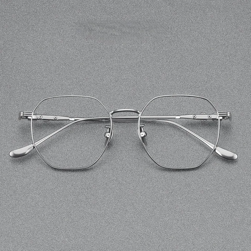 Titanium Geometric Glasses Frame 122205