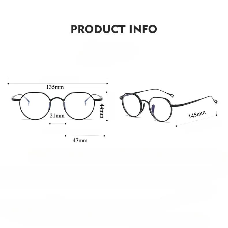 Titanium Geometric glasses Frame  KMN-9916