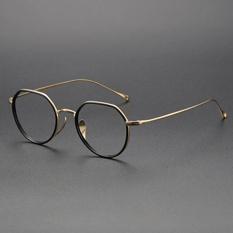 Titanium Geometric Glasses Frame  KMN7310