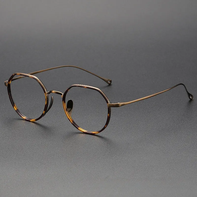 Titanium Geometric Glasses Frame  KMN7310
