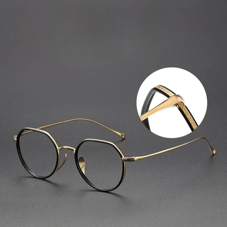 Titanium Geometric Glasses Frame  KMN7310