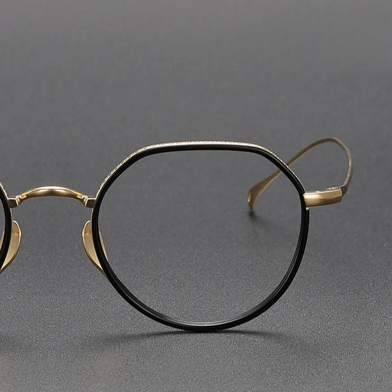 Titanium Geometric Glasses Frame  KMN7310