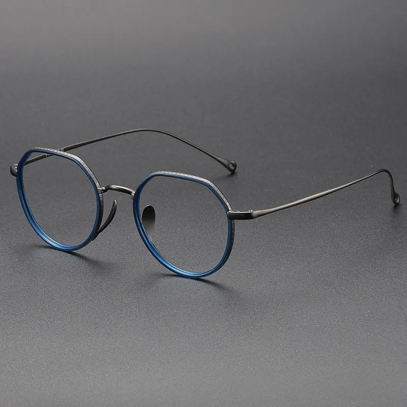 Titanium Geometric Glasses Frame  KMN7310