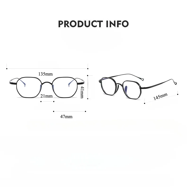 Titanium Geometric Glasses Frame KMN9917