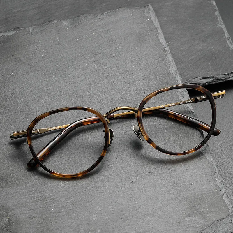 Titanium Vintage Oval Eyeglasses Frames M43