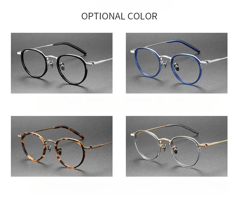 Titanium Vintage Oval Eyeglasses Frames M43
