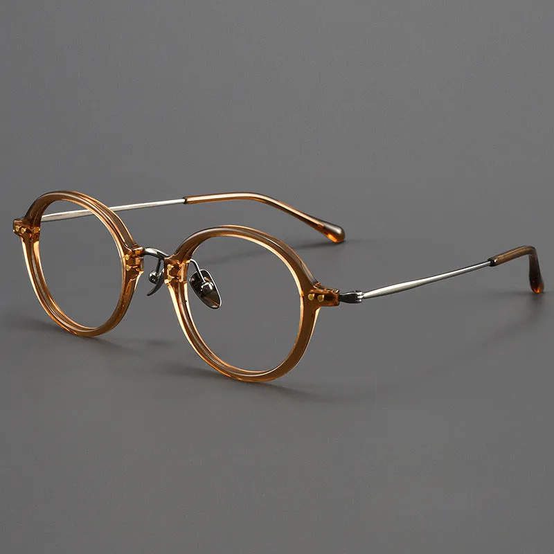 Titanium Vintage Round Eyeglasses Frames  BT55003