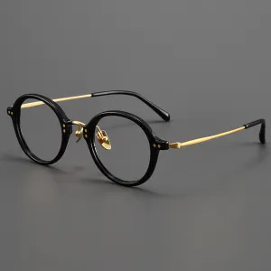 Titanium Vintage Round Eyeglasses Frames  BT55003