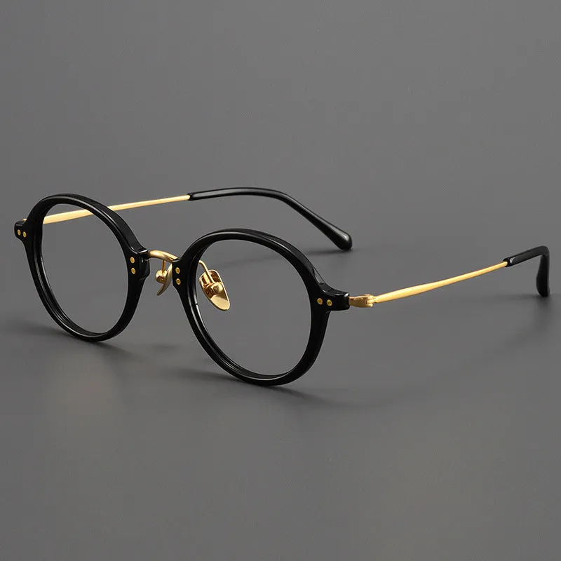 Titanium Vintage Round Eyeglasses Frames  BT55003