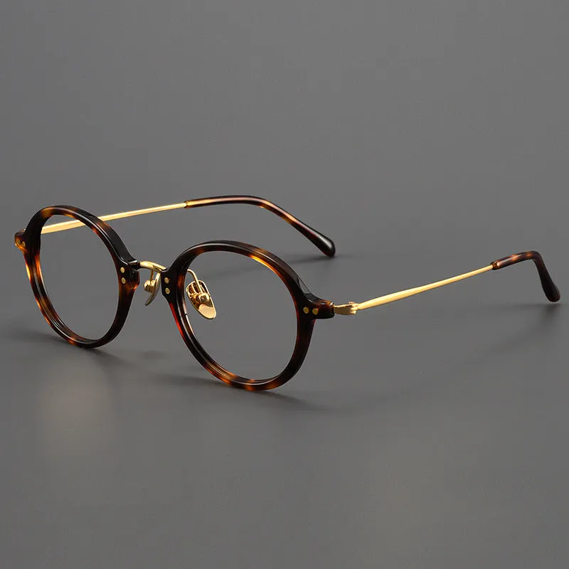 Titanium Vintage Round Eyeglasses Frames  BT55003