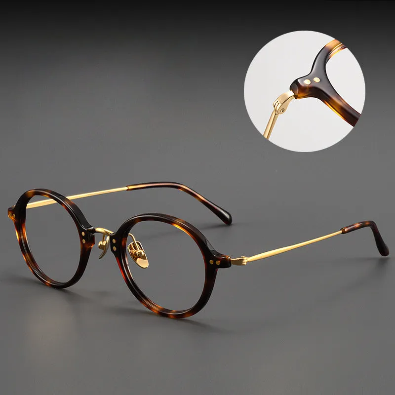 Titanium Vintage Round Eyeglasses Frames  BT55003
