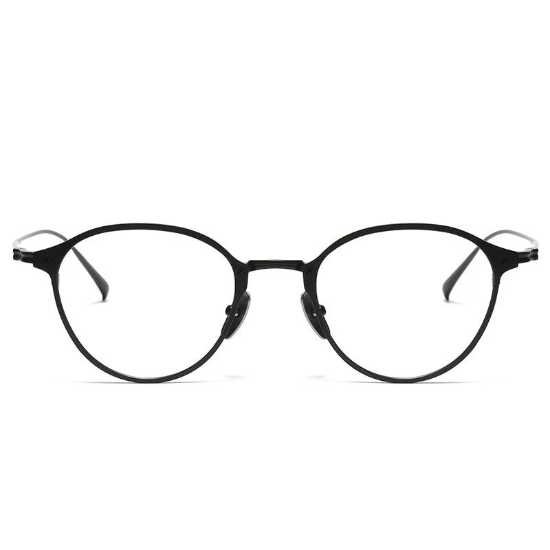 Titanium Vintage Round Eyeglasses Frames KJ-40