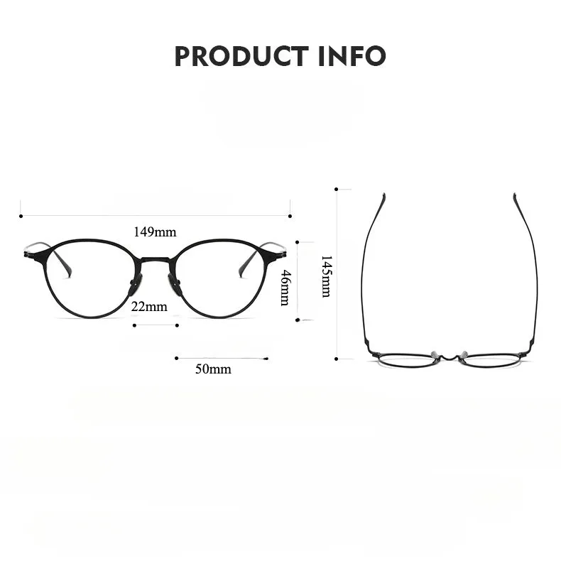 Titanium Vintage Round Eyeglasses Frames KJ-40