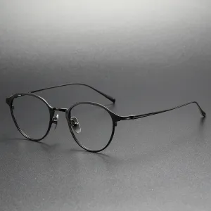 Titanium Vintage Round Eyeglasses Frames KJ-40