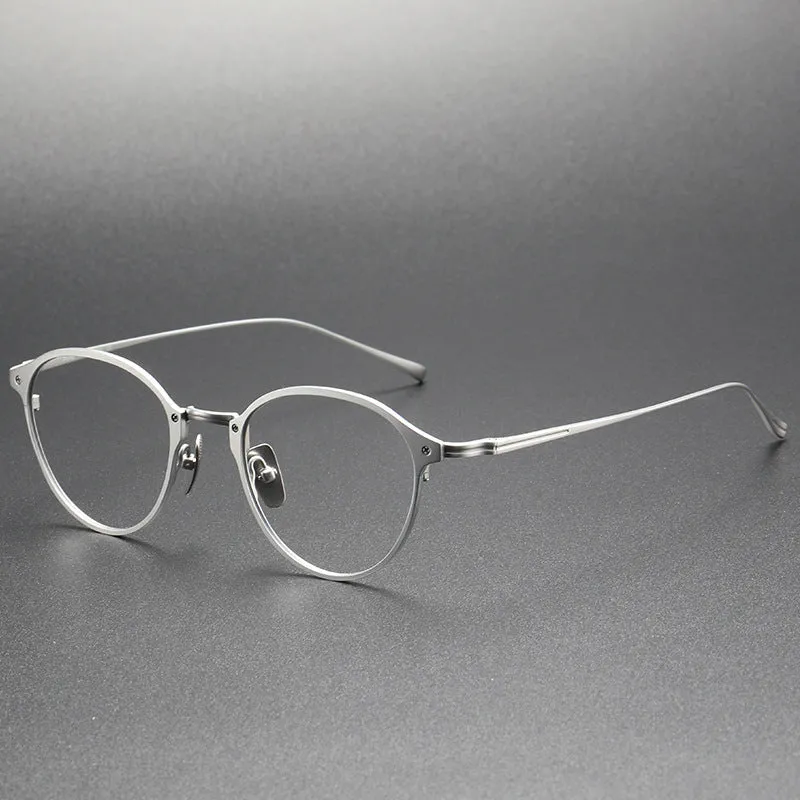 Titanium Vintage Round Eyeglasses Frames KJ-40