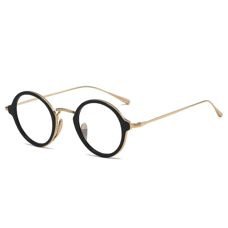 Titanium Vintage Round Eyeglasses Frames KMN1110 KMN1111