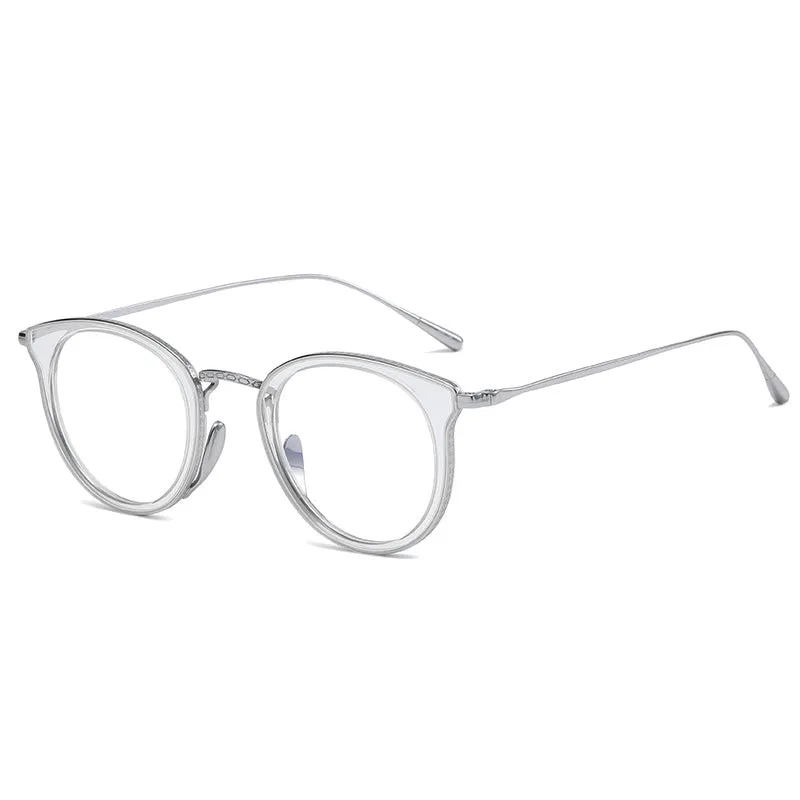 Titanium Vintage Round Eyeglasses Frames KMN1110 KMN1111