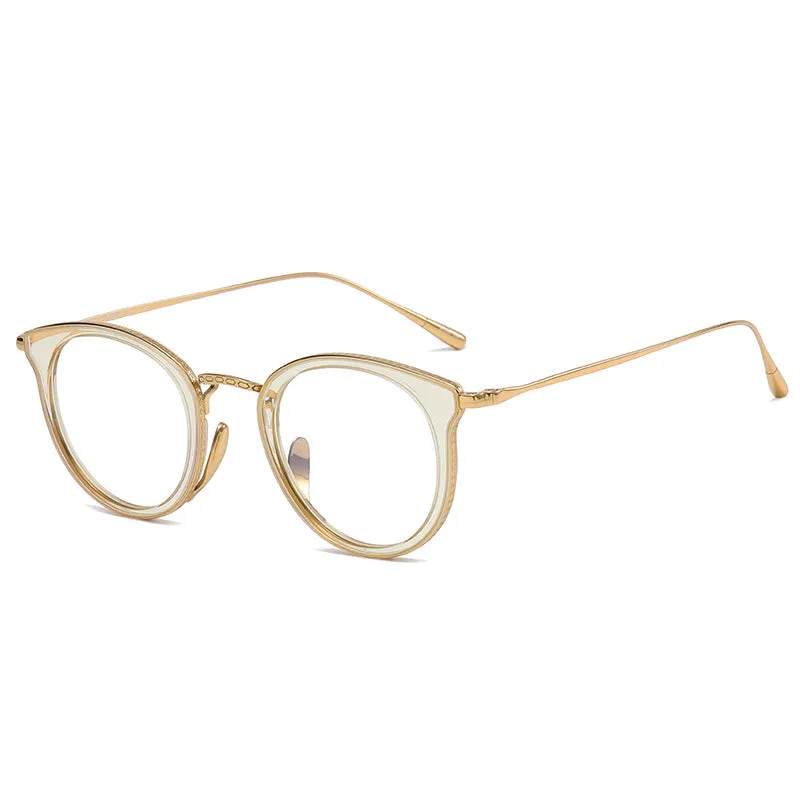 Titanium Vintage Round Eyeglasses Frames KMN1110 KMN1111