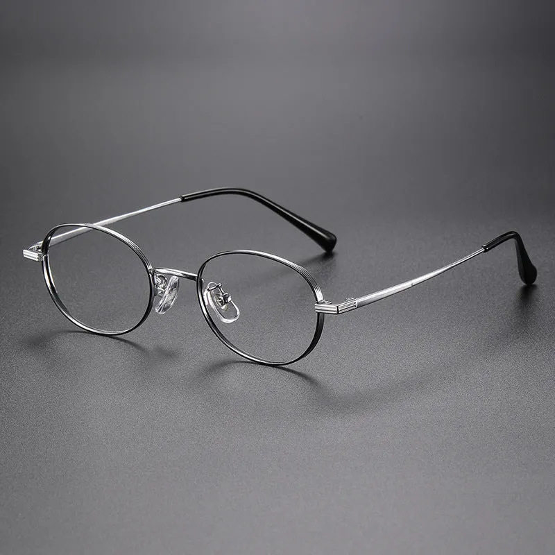 Titanium Vintage Round Eyeglasses Frames ST 5015