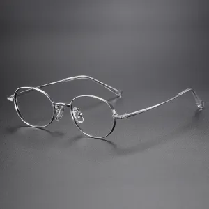 Titanium Vintage Round Eyeglasses Frames ST 5015