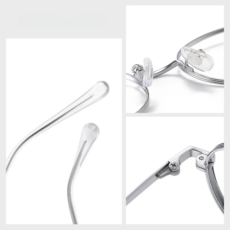 Titanium Vintage Round Eyeglasses Frames ST 5015