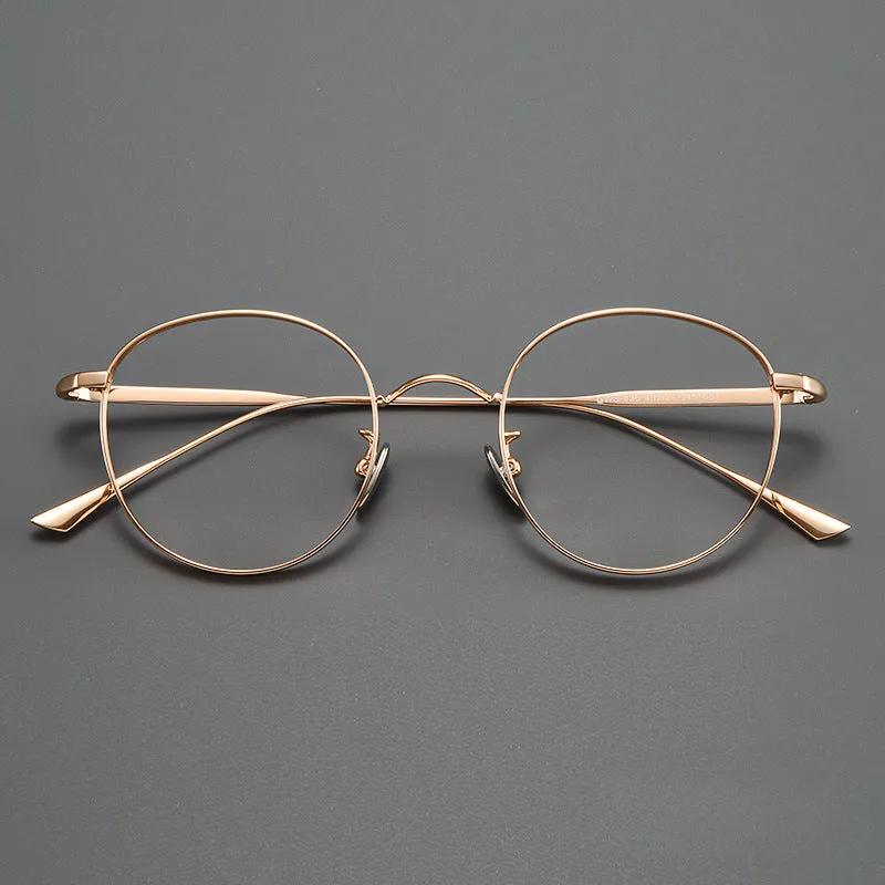 Titanium Vintage Round Eyeglasses Frames ST GWS-835