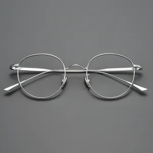 Titanium Vintage Round Eyeglasses Frames ST GWS-835