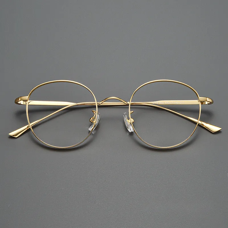 Titanium Vintage Round Eyeglasses Frames ST GWS-835