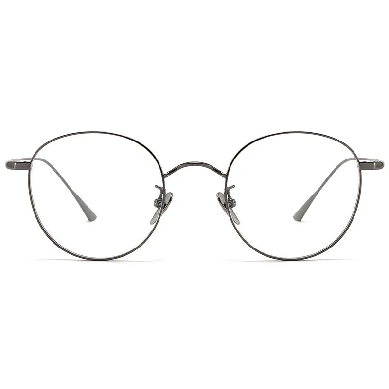 Titanium Vintage Round Eyeglasses Frames ST GWS-835