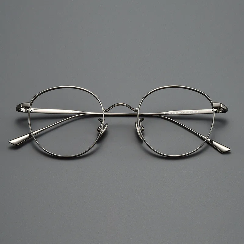 Titanium Vintage Round Eyeglasses Frames ST GWS-835