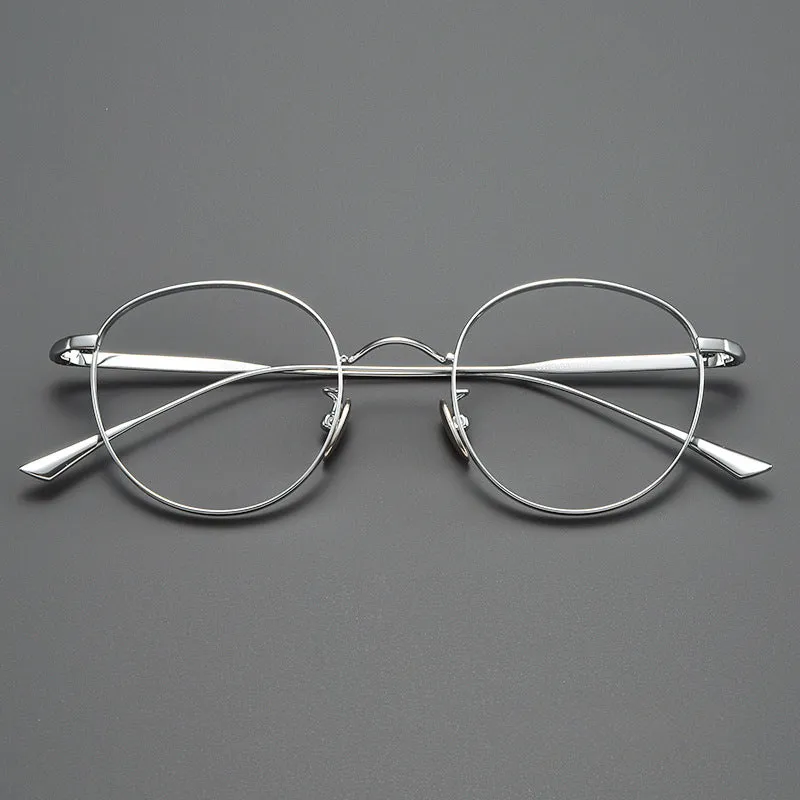 Titanium Vintage Round Eyeglasses Frames ST GWS-835