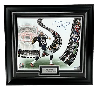 Tom Brady New England Patriots Signed SHOWCASE 24x30 Frame Tristar LE #1/100