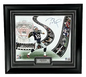 Tom Brady New England Patriots Signed SHOWCASE 24x30 Frame Tristar LE #1/100