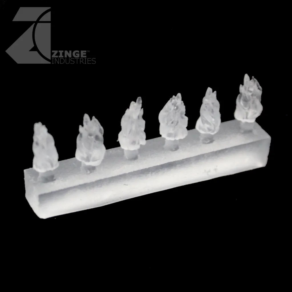 Transparent Flames - Set of 6 Thick Flames