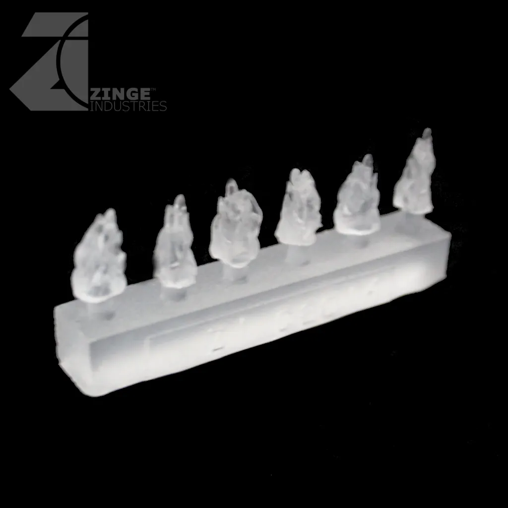 Transparent Flames - Set of 6 Thick Flames