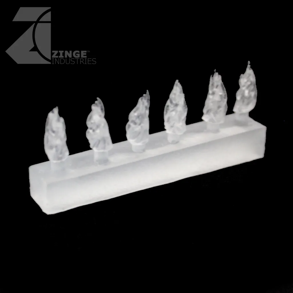 Transparent Flames - Set of 6 Thin Flames