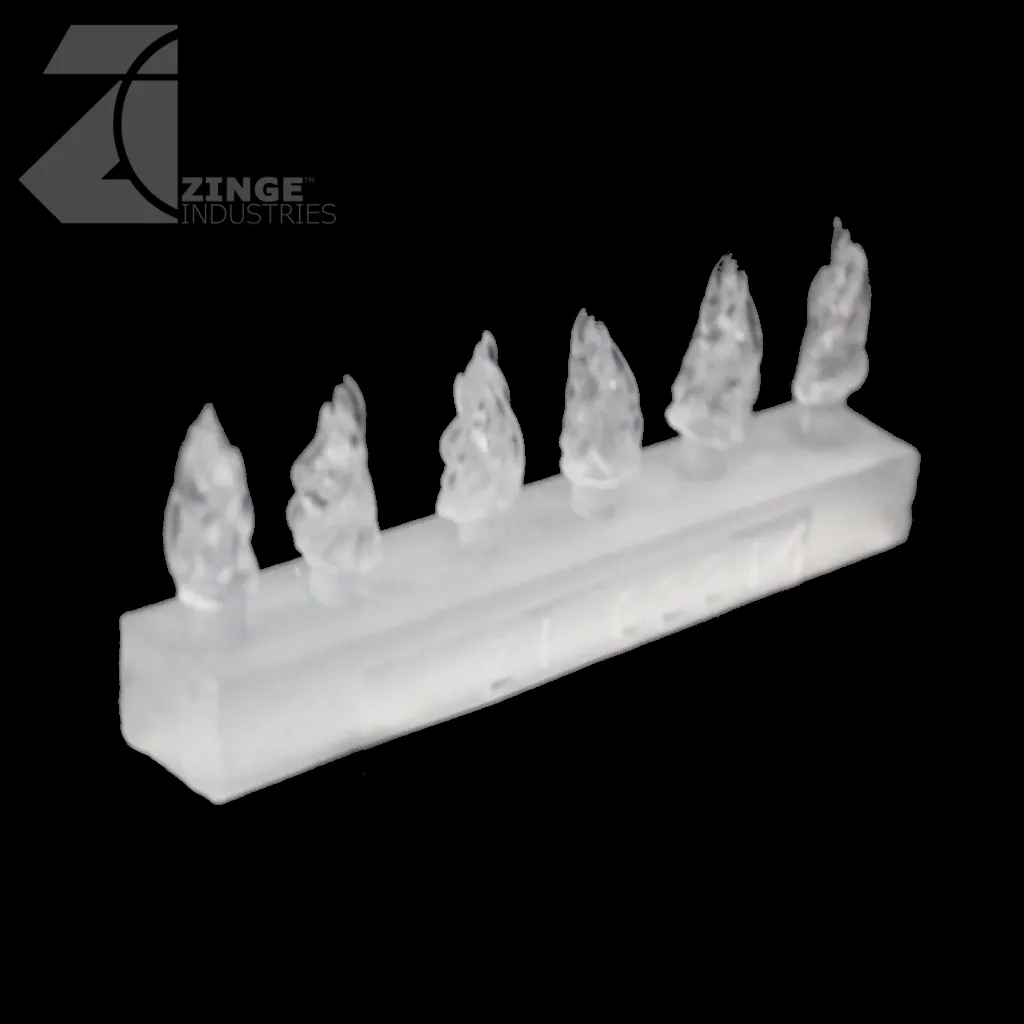 Transparent Flames - Set of 6 Thin Flames