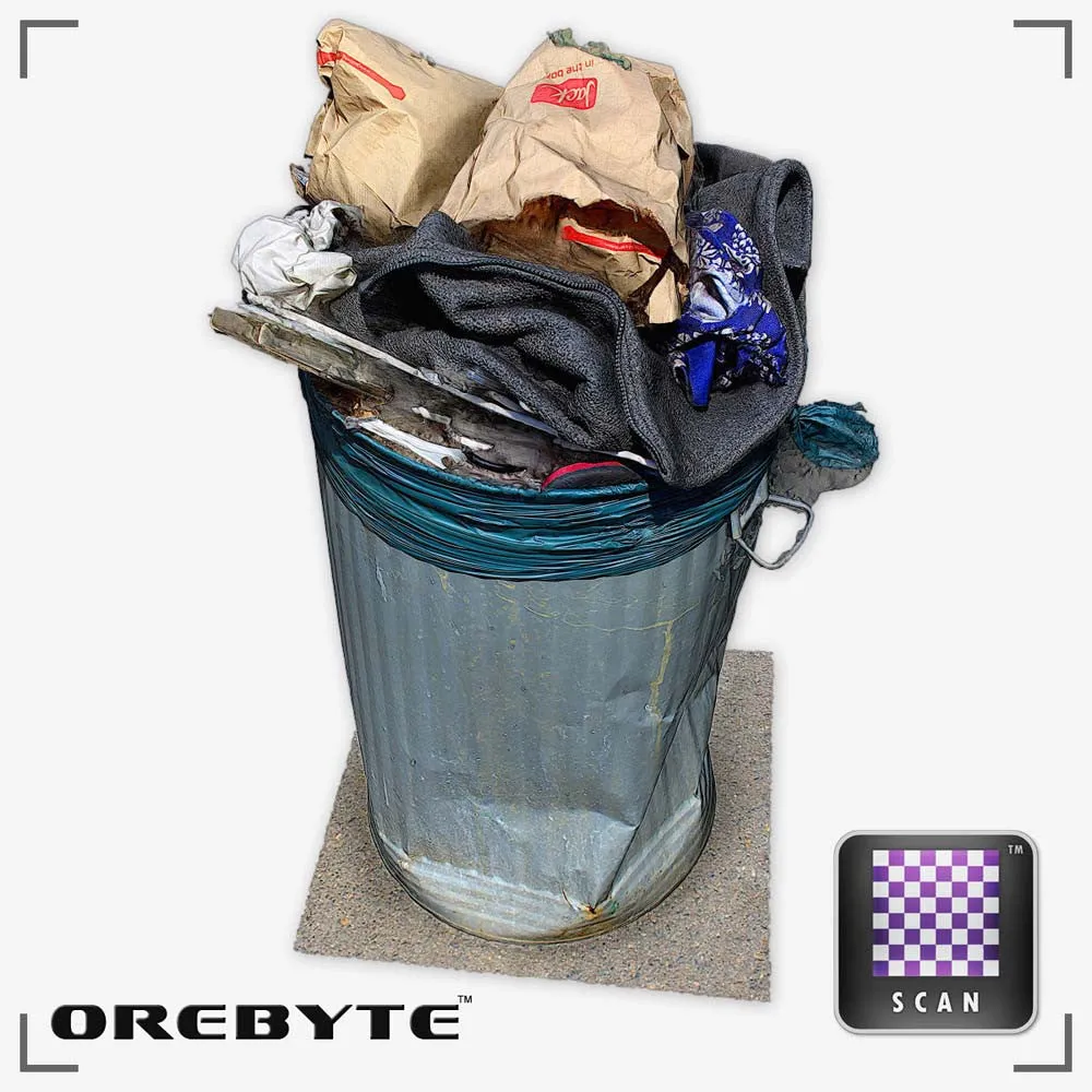 Trash Can Metal Full 02