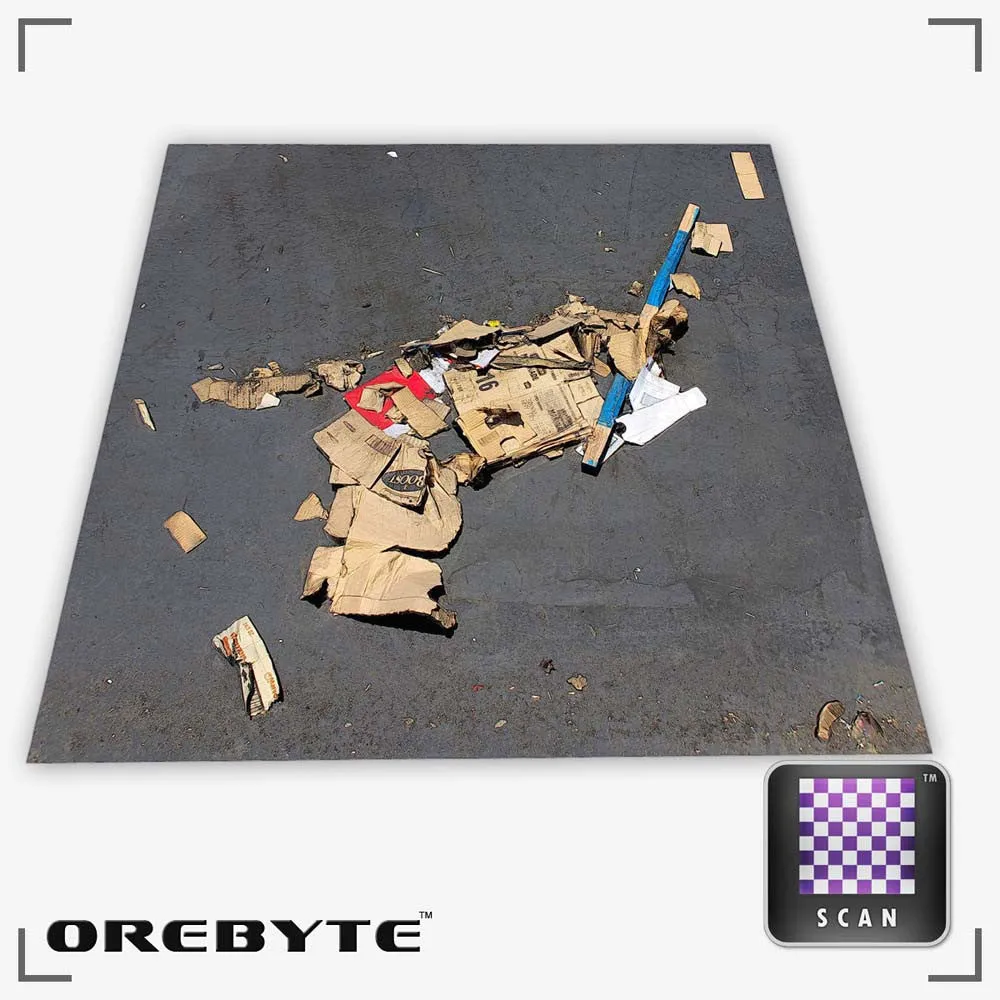Trash Cardboard Ground 01